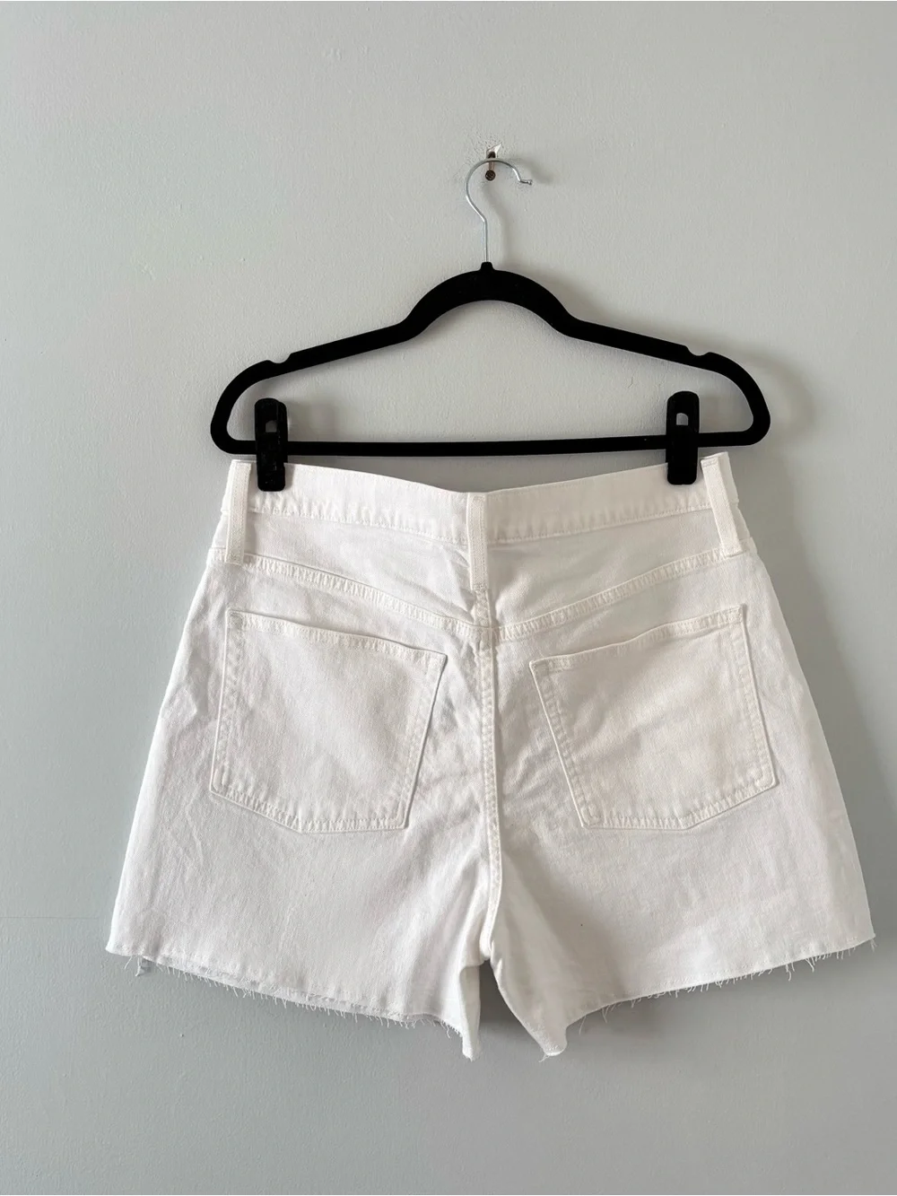 J. Crew NWT High Rise Denim Short in White Jean Raw Hem Summer